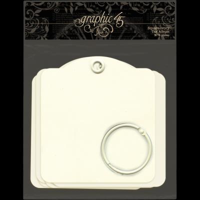 Graphic 45 - Square Tags Ivory